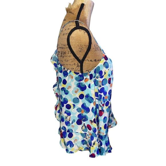 Maeve 100% Silk Zaballa Multicolored Abstract Tank Blouse Sz4 - Picture 4 of 7